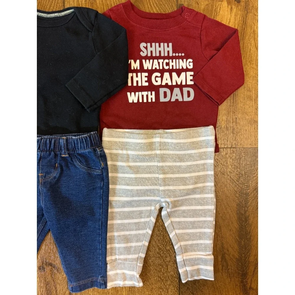 Baby Boy 0/3 Months Outfits Pants Long Sleeve Shirts Bodysuit Clothes Lot‎ Dad